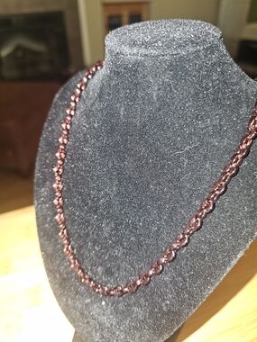 Elegant Braided Chain Necklace in Deep Garnet